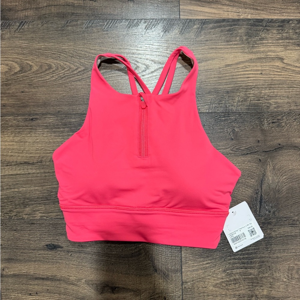 NWT Lululemon Energy High Neck Zip in Lipstick Pink